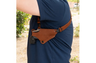 Image of Galco Classic Lite 2.0 Shoulder System Shoulder Size Fits Chest Up To 56" Natural Leather Fits Glock 43, Right Hand, CL2800R