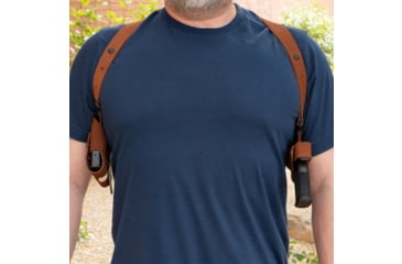 Image of Galco Classic Lite 2.0 Shoulder System Leather Shoulder Holster, Glock 43, G43X, G43 MOS, Right Hand, Natural, CL2-800R
