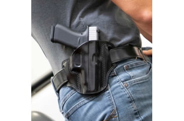 Image of Galco Combat Master Belt Leather Holster, Right Hand, Glock 48, Black, CM834B