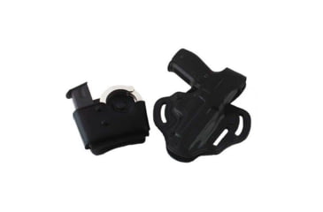 Image of Galco Cop 3 Slot Steerhide OWB Belt Holster, Kahr Arms K40/Kahr Arms K9/Kahr Arms CW9/Kahr Arms P9/Kahr Arms P40/Kahr Arms CW40/Kahr Arms P45/Kahr Arms S9, Left Hand, Plain, Black, CTS291B