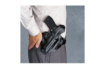 Image of Galco Cop 3 Slot Steerhide OWB Belt Holster, Kahr Arms K40/Kahr Arms K9/Kahr Arms CW9/Kahr Arms P9/Kahr Arms P40/Kahr Arms CW40/Kahr Arms P45/Kahr Arms S9, Left Hand, Plain, Black, CTS291B