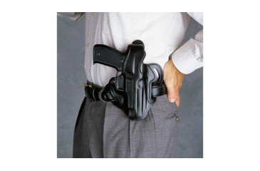 Image of Galco Cop 3 Slot Steerhide OWB Belt Holster, Kahr Arms K40/Kahr Arms K9/Kahr Arms CW9/Kahr Arms P9/Kahr Arms P40/Kahr Arms CW40/Kahr Arms P45/Kahr Arms S9, Left Hand, Plain, Black, CTS291B