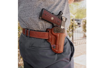 Image of Galco Avenger Colt 1911/ Dan Wesson 1911/ Kimber 1911 OWB Belt Holster w/ Alligator Trim
