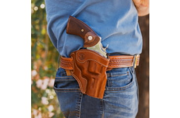 Image of Galco Masterbilt Revenger Premium Steerhide OWB Belt Holster, S&amp;W Model 27 N 4in, S&amp;W Model 28 N 4in, S&amp;W Model 29 N 4in, S&amp;W Model 629 N 4in, Right Hand, Tan, REV126
