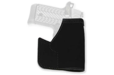 Image of Galco Pocket Protector Handgun Leather Holster, Kel-Tec PF-9/Glock 42/Walther P22 3.4in, Ambidextrous, Plain, Black, PRO600B