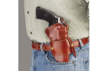 Image of Galco Wheelgunner Belt Leather Holster for 4 inch N frame