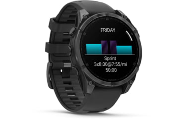 Image of Garmin fenix 8 AMOLED 47mm GPS Watch, Slate Gray with Black Silicone Band, 010-02904-00