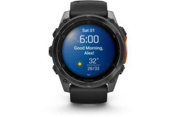 Image of Garmin fenix 8 AMOLED 51mm GPS Watch, Slate Gray with Black Silicone Band, 010-02905-00
