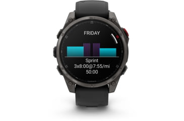 Image of Garmin Fenix 8 Pro Unisex Watches, 47mm Case Diameter, Titanium Bezel, Black/Pebble Gray Silicone Band, 010-03198-00