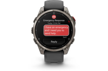 Image of Garmin Fenix 8 Pro Unisex Watches, 47mm Case Diameter, Titanium Bezel, Graphite/Black Silicone Band, 010-03198-10