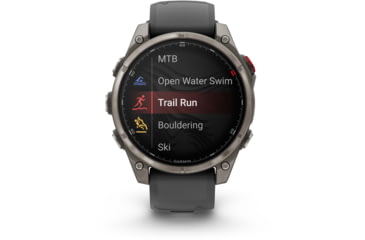 Image of Garmin Fenix 8 Pro Unisex Watches, 47mm Case Diameter, Titanium Bezel, Graphite/Black Silicone Band, 010-03198-10