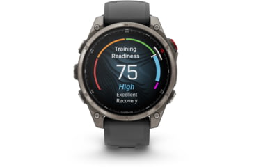 Image of Garmin Fenix 8 Pro Unisex Watches, 47mm Case Diameter, Titanium Bezel, Graphite/Black Silicone Band, 010-03198-10