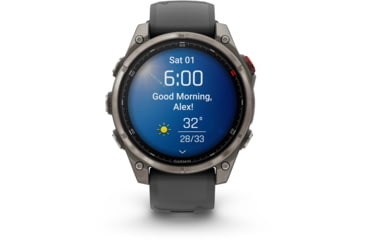 Image of Garmin Fenix 8 Pro Unisex Watches, 47mm Case Diameter, Titanium Bezel, Graphite/Black Silicone Band, 010-03198-10
