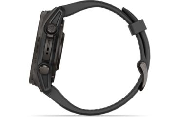 Image of Garmin fenix 8 AMOLED 43mm GPS Watch, Sapphire, Carbon Gray DLC Titanium with Black/Pebble Gray Silicone, 010-02903-20