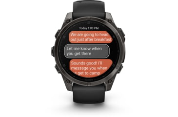 Image of Garmin fenix 8 AMOLED 47mm GPS Watch, Sapphire, Carbon Gray DLC Titanium with Black/Pebble Gray Silicone, 010-02904-20