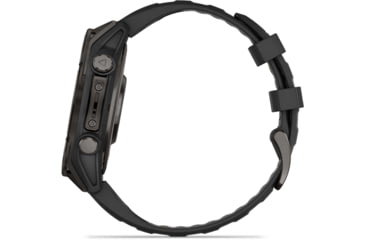 Image of Garmin fenix 8 AMOLED 47mm GPS Watch, Sapphire, Carbon Gray DLC Titanium with Black/Pebble Gray Silicone, 010-02904-20