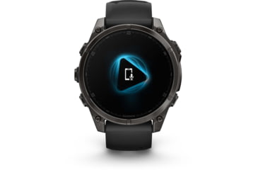 Image of Garmin fenix 8 AMOLED 47mm GPS Watch, Sapphire, Carbon Gray DLC Titanium with Black/Pebble Gray Silicone, 010-02904-20