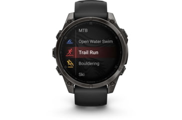 Image of Garmin fenix 8 AMOLED 47mm GPS Watch, Sapphire, Carbon Gray DLC Titanium with Black/Pebble Gray Silicone, 010-02904-20