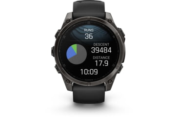 Image of Garmin fenix 8 AMOLED 47mm GPS Watch, Sapphire, Carbon Gray DLC Titanium with Black/Pebble Gray Silicone, 010-02904-20