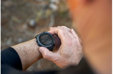 Image of Garmin fenix 8 AMOLED 47mm GPS Watch, Sapphire, Carbon Gray DLC Titanium with Black/Pebble Gray Silicone, 010-02904-20
