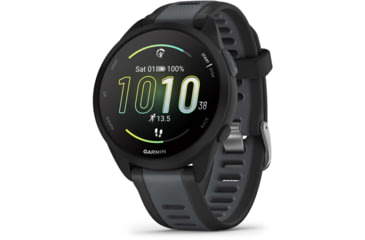 Image of Garmin Forerunner 165 Music 43mm Watch, Black/Slate Gray, 010-02863-30