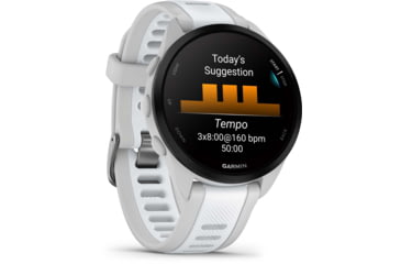 Image of Garmin Forerunner 165 Music 43mm Watch, Mist Gray/Whitestone, 010-02863-31
