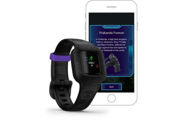 Image of Garmin Vivofit jr3 Kids Fitness Tracker, Black Panther, 010-02441-30