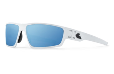Image of Gatorz Warhawk Sunglasses, Frost, Matte Black Logo, Digitally Optimized Polarized Opz Blue Mirror, Frost, One Size, 841235127373