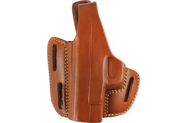 Image of Gould &amp; Goodrich Three Slot Pancake Concealment OWB Belt Holster, S&amp;W M&amp;P 9mm/.40/.357, Left Hand, Chestnut Brown, 803-MPLH