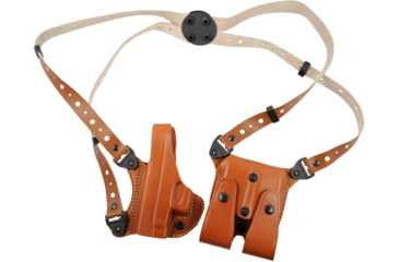 Image of Gould &amp; Goodrich Shoulder Concealment OWB Belt Holster, Beretta 92/96, Left Hand, Chestnut Brown, 804-92FLH