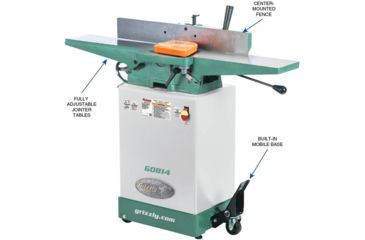 Image of Grizzly Industrial 6in. Jointer with Cabinet Stand G0814