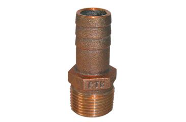 Image of GROCO NPT x 1-1/8" ID Bronze Pipe to Hose Straight Fitting 1-1/4" 74257