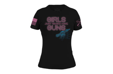 Image of USED Grunt Style Girls Just Wanna Have Guns T-Shirt - Women's, Black, Large, GS2922-L, EDEMO1