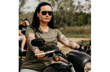 Image of Grunt Style GS Logo Basic T-Shirt - Womens, Military Green, Large, GS3675-L