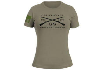 Image of Grunt Style GS Logo Basic T-Shirt - Womens, Military Green, Large, GS3675-L
