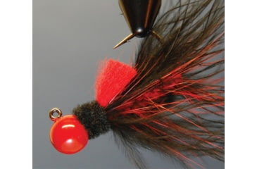 Image of Hawken Outdoors Aerojig Marabou Jig 1/4 oz, 1/0 Hook, Black &amp; Flame, AJM14108