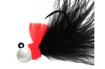 Image of Hawken Outdoors Aerojig Marabou Jig 1/4 oz, 1/0 Hook, Nightmare White/Red &amp; Black, AJM14136