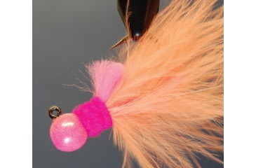 Image of Hawken Outdoors Aerojig Marabou Jig 1/4 oz, 1/0 Hook, Peach/White &amp; Pink Chartreuse, AJM14128