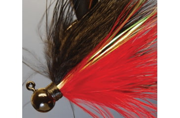 Image of Hawken Outdoors Fire Flies Marabou Flash Jig, 1/4 oz, 1/0 Hook, Black &amp; Red with Red Micro Light Stick, FFM14012