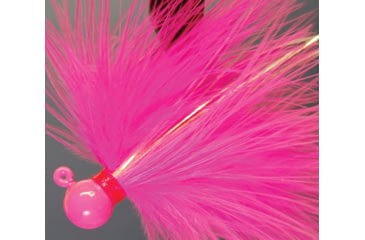 Image of Hawken Outdoors Fire Flies Marabou Flash Jig, 1/4 oz, 1/0 Hook, Cerise with Red Micro Light Stick, FFM14004