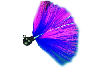 Image of Hawken Outdoors Fire Flies Marabou Flash Jig, 1/8 oz, 1/0 Hook, Purple/Pink with Red Micro Light Stick, FFM18006