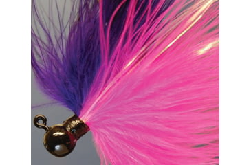 Image of Hawken Outdoors Fire Flies Marabou Flash Jig, 1/8 oz, 1/0 Hook, Purple &amp; Pink with Red Micro Light Stick, FFM18011