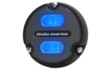 Image of Hella Marine Apelo A1 Blue White 1800 Lumens LED Underwater Light w/ Black Housing, Charcoal Lens, 016145-001