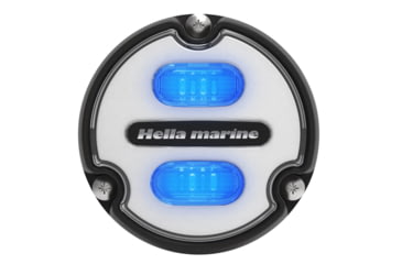 Image of Hella Marine Apelo A1 Blue White 1800 Lumens LED Underwater Light w/ Black Housing, White Lens, 016145-011