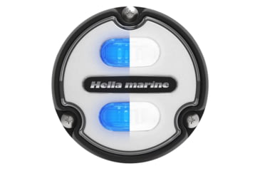 Image of Hella Marine Apelo A1 Blue White 1800 Lumens LED Underwater Light w/ Black Housing, White Lens, 016145-011