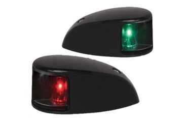Image of Hella Marine NaviLED Deck Mount Port &amp; Starboard LED Light Pair w/ Housing, 2nm, Clear Lens/Black Housing, 980620901