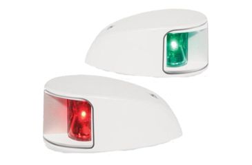 Image of Hella Marine NaviLED Deck Mount Port &amp; Starboard LED Light Pair w/ Housing, 2nm, Clear Lens/White Housing, 980620911