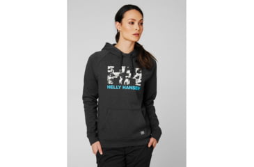 Image of Helly Hansen F2F Cotton Hoodie - Womens, Ebony, Small, 62936980-S