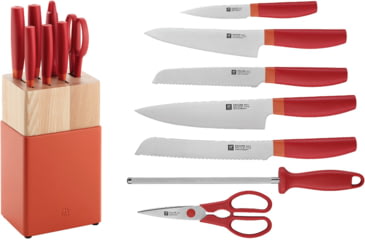 Image of HENCKELS ZWILLING Now S 8-Piece Orange Block Set, Orange Polypropylene Handle, 33421-000