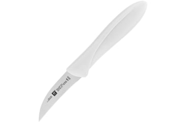Image of HENCKELS ZWILLING Twin Master White Bird's Beak Peeler Knife, 6.63in Overall, 2.25in Satin Finish Stainless Blade, White Plastic Handle, 32300-064
